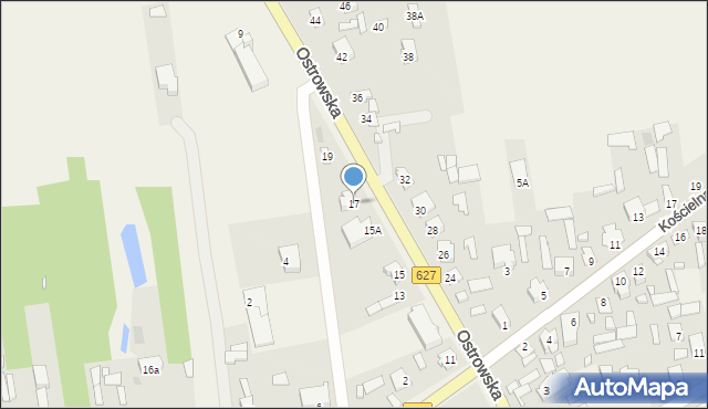 Małkinia Górna, Ostrowska, 17, mapa Małkinia Górna