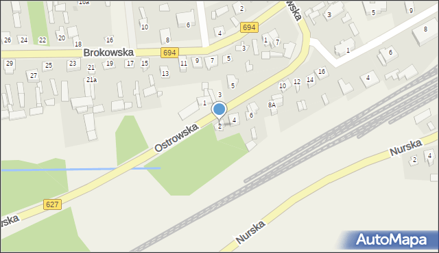 Małkinia Górna, Ostrowska, 2, mapa Małkinia Górna