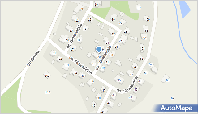 Manieczki, Osiedle Słowiańskie, 20, mapa Manieczki