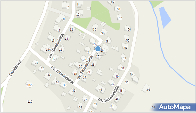 Manieczki, Osiedle Słowiańskie, 25, mapa Manieczki