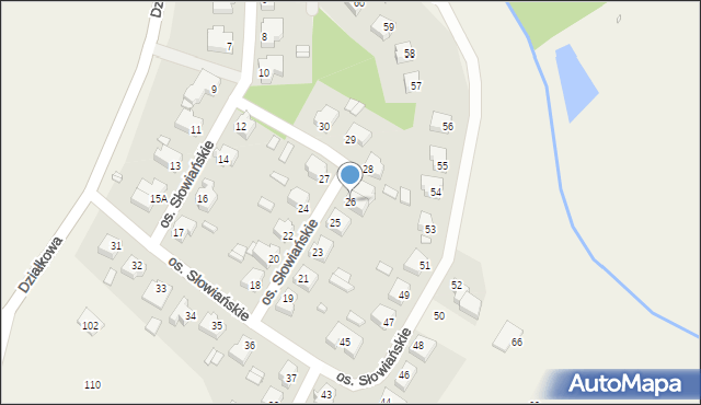 Manieczki, Osiedle Słowiańskie, 26, mapa Manieczki
