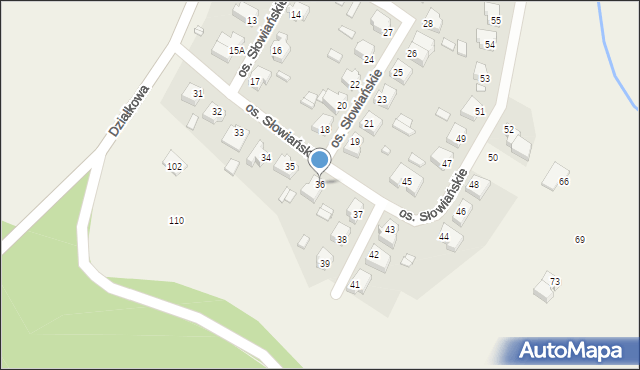 Manieczki, Osiedle Słowiańskie, 36, mapa Manieczki
