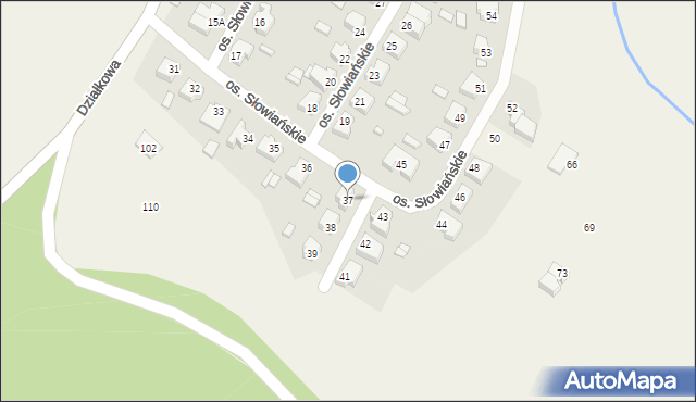 Manieczki, Osiedle Słowiańskie, 37, mapa Manieczki