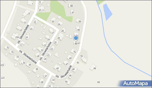 Manieczki, Osiedle Słowiańskie, 53, mapa Manieczki