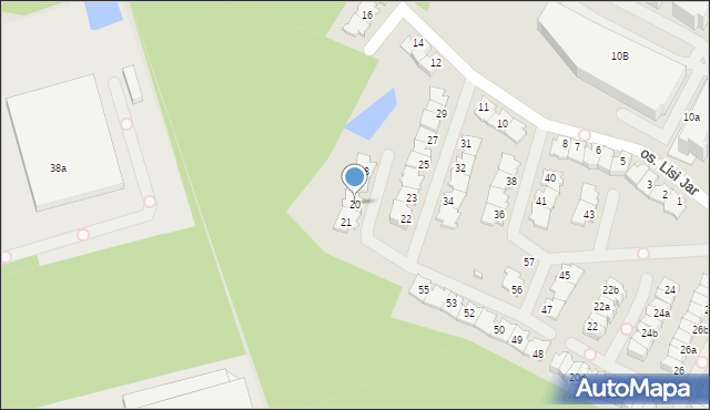 Marki, Osiedle Lisi Jar, 20, mapa Marki