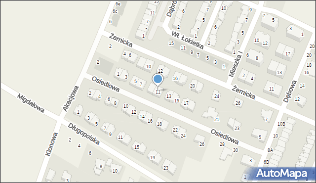 Mędłów, Osiedlowa, 11, mapa Mędłów
