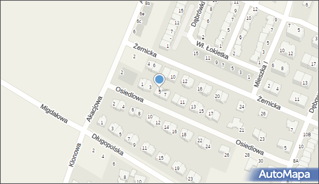 Mędłów, Osiedlowa, 5, mapa Mędłów