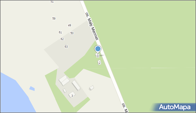 Mermet, Osiedle Mały Mermet, 1, mapa Mermet