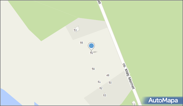 Mermet, Osiedle Mały Mermet, 51, mapa Mermet