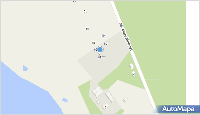 Mermet, Osiedle Mały Mermet, 63, mapa Mermet