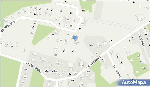 Mermet, Osiedle Wiosełka, 25, mapa Mermet