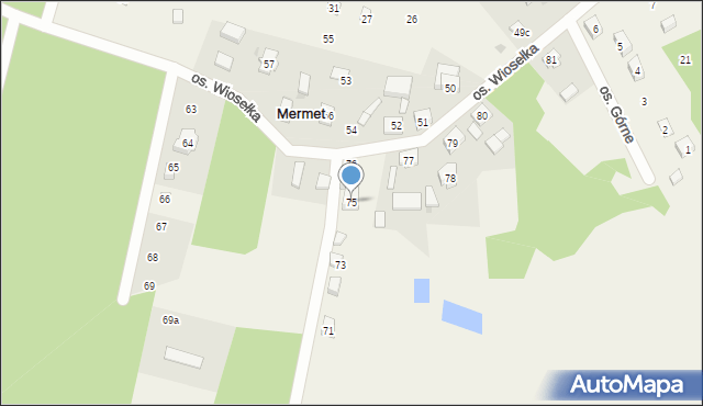 Mermet, Osiedle Wiosełka, 75, mapa Mermet