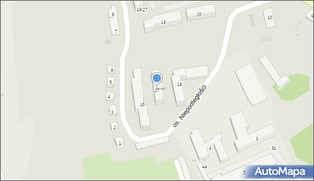Miastko, Osiedle Niepodległości, 17, mapa Miastko