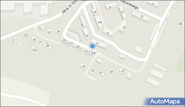 Miechów, Osiedle Sikorskiego Władysława, gen., 115, mapa Miechów