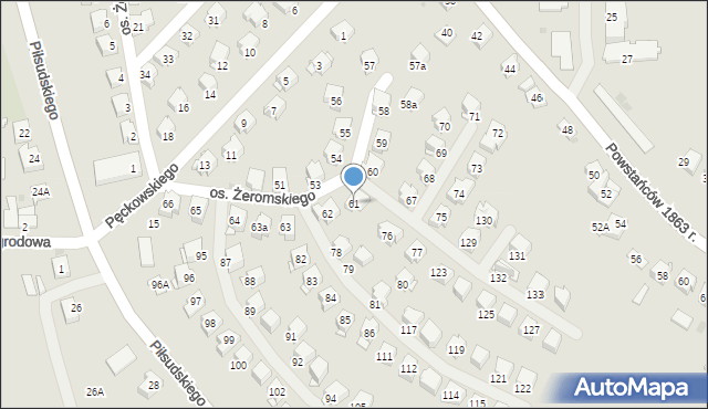 Miechów, Osiedle Żeromskiego Stefana, 61, mapa Miechów