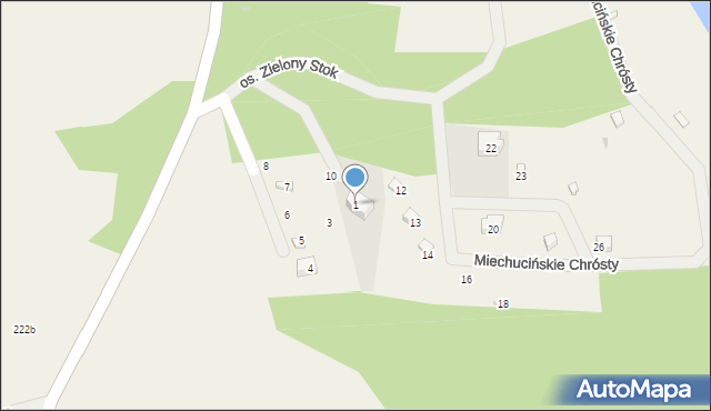 Miechucino, Osiedle Zielony Stok, 1, mapa Miechucino