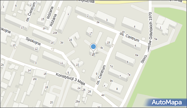 Międzyrzecz, Osiedle Centrum, 18, mapa Międzyrzecz