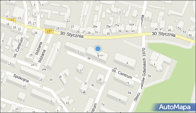 Międzyrzecz, Osiedle Centrum, 3, mapa Międzyrzecz