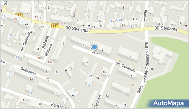 Międzyrzecz, Osiedle Centrum, 3b, mapa Międzyrzecz