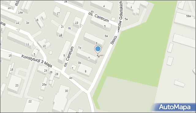 Międzyrzecz, Osiedle Centrum, 7a, mapa Międzyrzecz