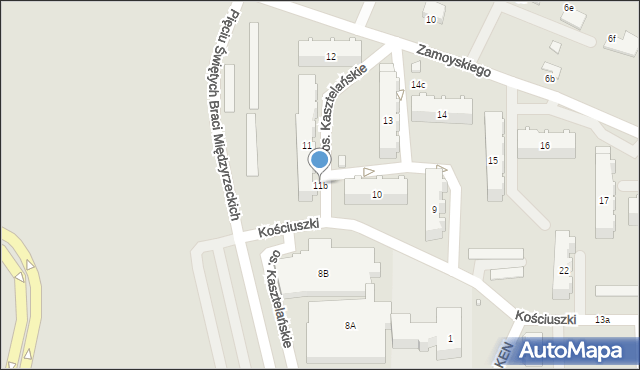 Międzyrzecz, Osiedle Kasztelańskie, 11b, mapa Międzyrzecz