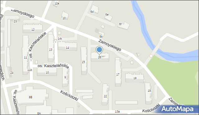 Międzyrzecz, Osiedle Kasztelańskie, 16, mapa Międzyrzecz