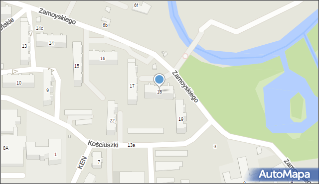 Międzyrzecz, Osiedle Kasztelańskie, 18, mapa Międzyrzecz