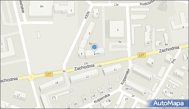 Międzyrzecz, Osiedle Kasztelańskie, 4, mapa Międzyrzecz