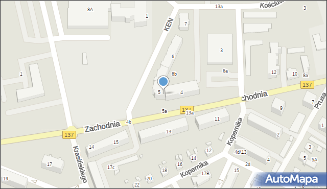 Międzyrzecz, Osiedle Kasztelańskie, 5a, mapa Międzyrzecz