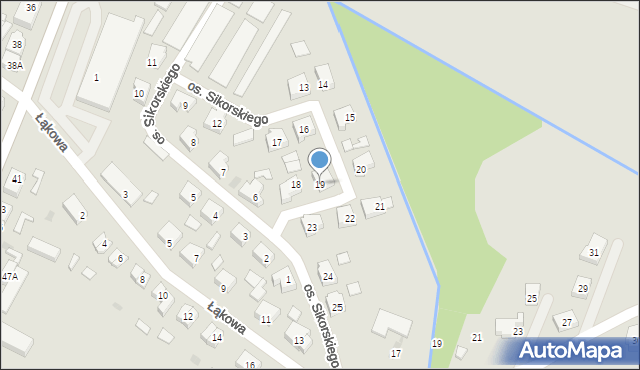 Międzyrzecz, Osiedle Sikorskiego Władysława, gen., 19, mapa Międzyrzecz