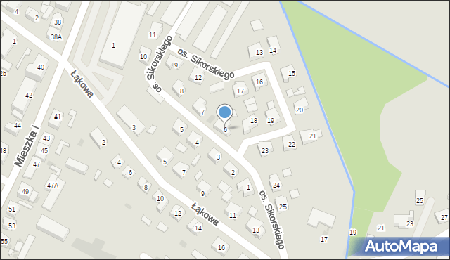 Międzyrzecz, Osiedle Sikorskiego Władysława, gen., 6, mapa Międzyrzecz