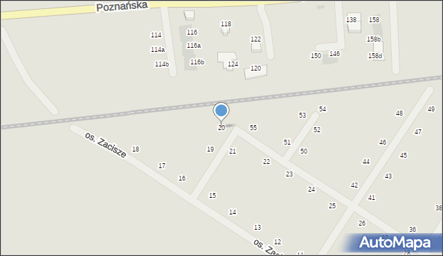 Międzyrzecz, Osiedle Zacisze, 20, mapa Międzyrzecz