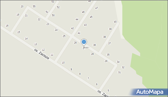 Międzyrzecz, Osiedle Zacisze, 27, mapa Międzyrzecz