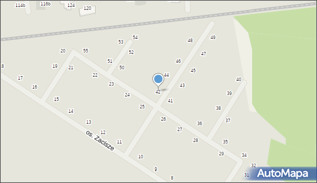 Międzyrzecz, Osiedle Zacisze, 42, mapa Międzyrzecz