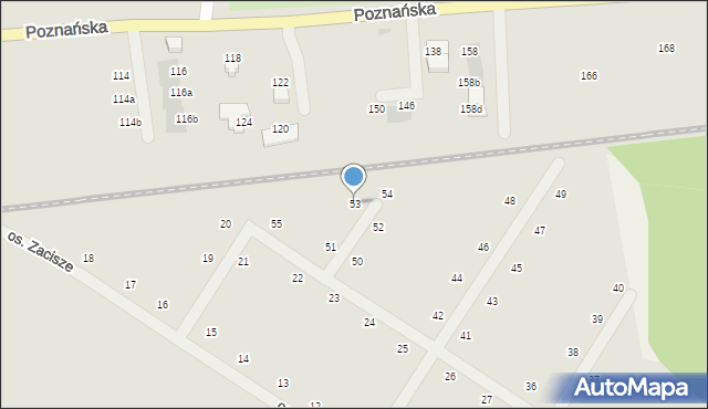 Międzyrzecz, Osiedle Zacisze, 53, mapa Międzyrzecz