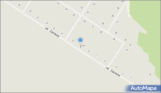 Międzyrzecz, Osiedle Zacisze, 9, mapa Międzyrzecz