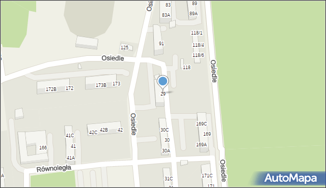 Mierzęcice, Osiedle, 29, mapa Mierzęcice