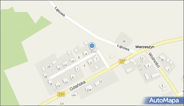 Mierzeszyn, Osiedlowa, 4a, mapa Mierzeszyn