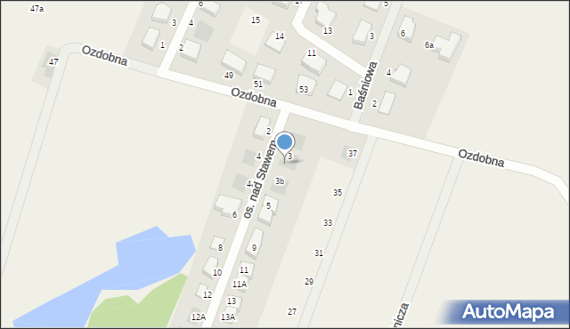 Mierzyn, Osiedle nad Stawem, 3a, mapa Mierzyn