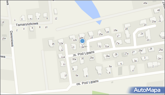 Mierzyn, Osiedle Pod Lipami, 14, mapa Mierzyn