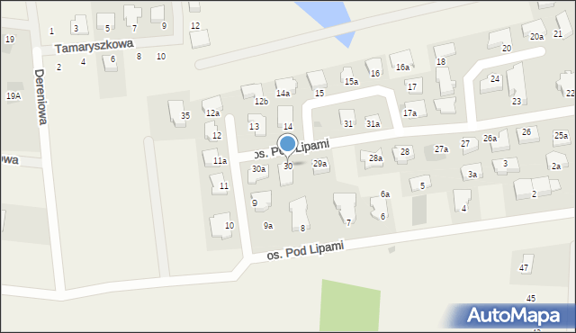 Mierzyn, Osiedle Pod Lipami, 30, mapa Mierzyn
