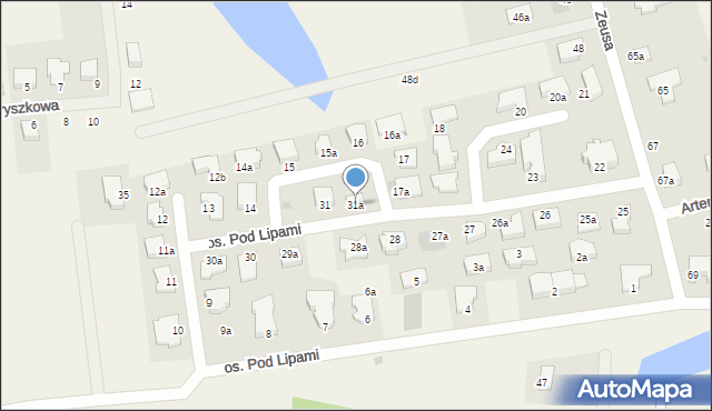 Mierzyn, Osiedle Pod Lipami, 31a, mapa Mierzyn