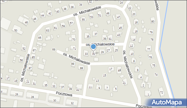 Mieścisko, Osiedle Michałowskie, 31, mapa Mieścisko