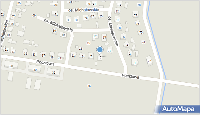Mieścisko, Osiedle Michałowskie, 5, mapa Mieścisko