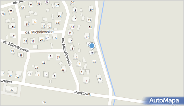 Mieścisko, Osiedle Michałowskie, 75, mapa Mieścisko