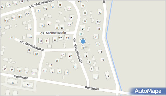 Mieścisko, Osiedle Michałowskie, 8, mapa Mieścisko