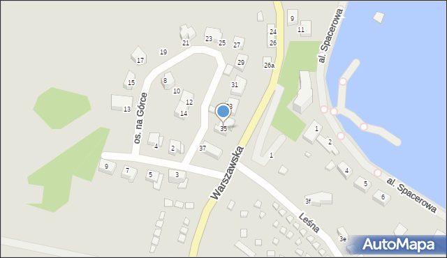 Mikołajki, Osiedle na Górce, 35, mapa Mikołajki