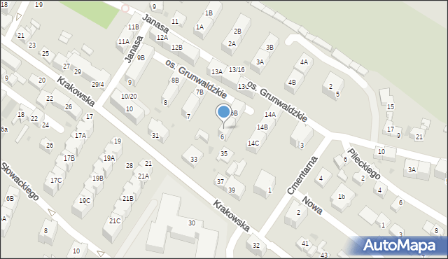 Mikołów, Osiedle Grunwaldzkie, 6A, mapa Mikołów