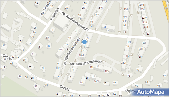 Mikołów, Osiedle Kochanowskiego Jana, 10IV, mapa Mikołów