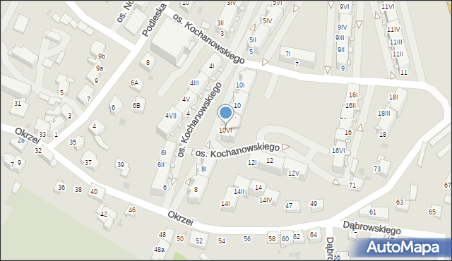 Mikołów, Osiedle Kochanowskiego Jana, 10VI, mapa Mikołów